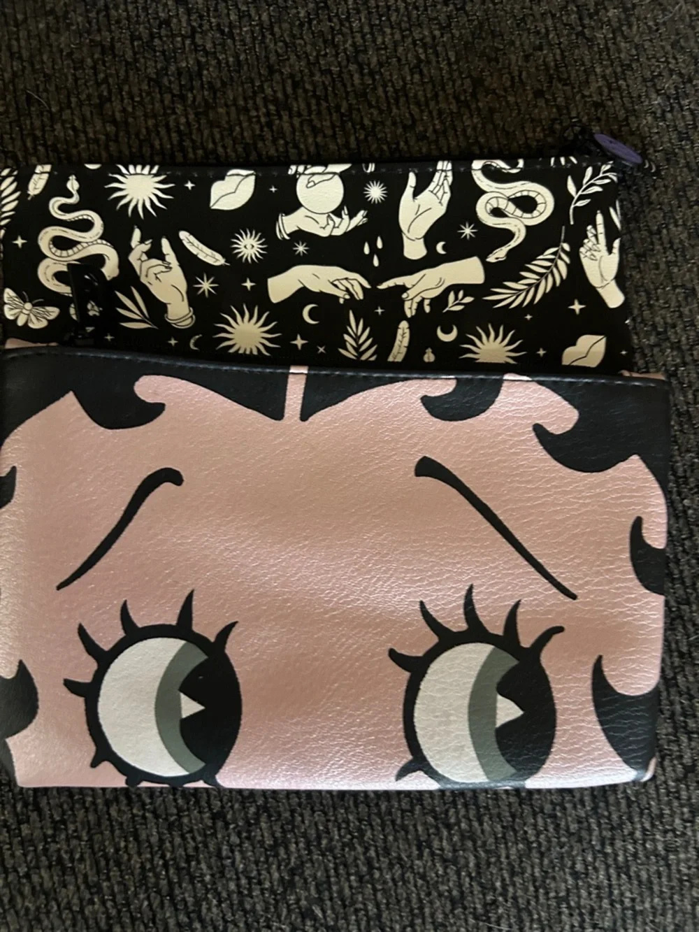 Betty Boop & Mystic Ipsy Graphic Zip Pouch Makeup Bags new